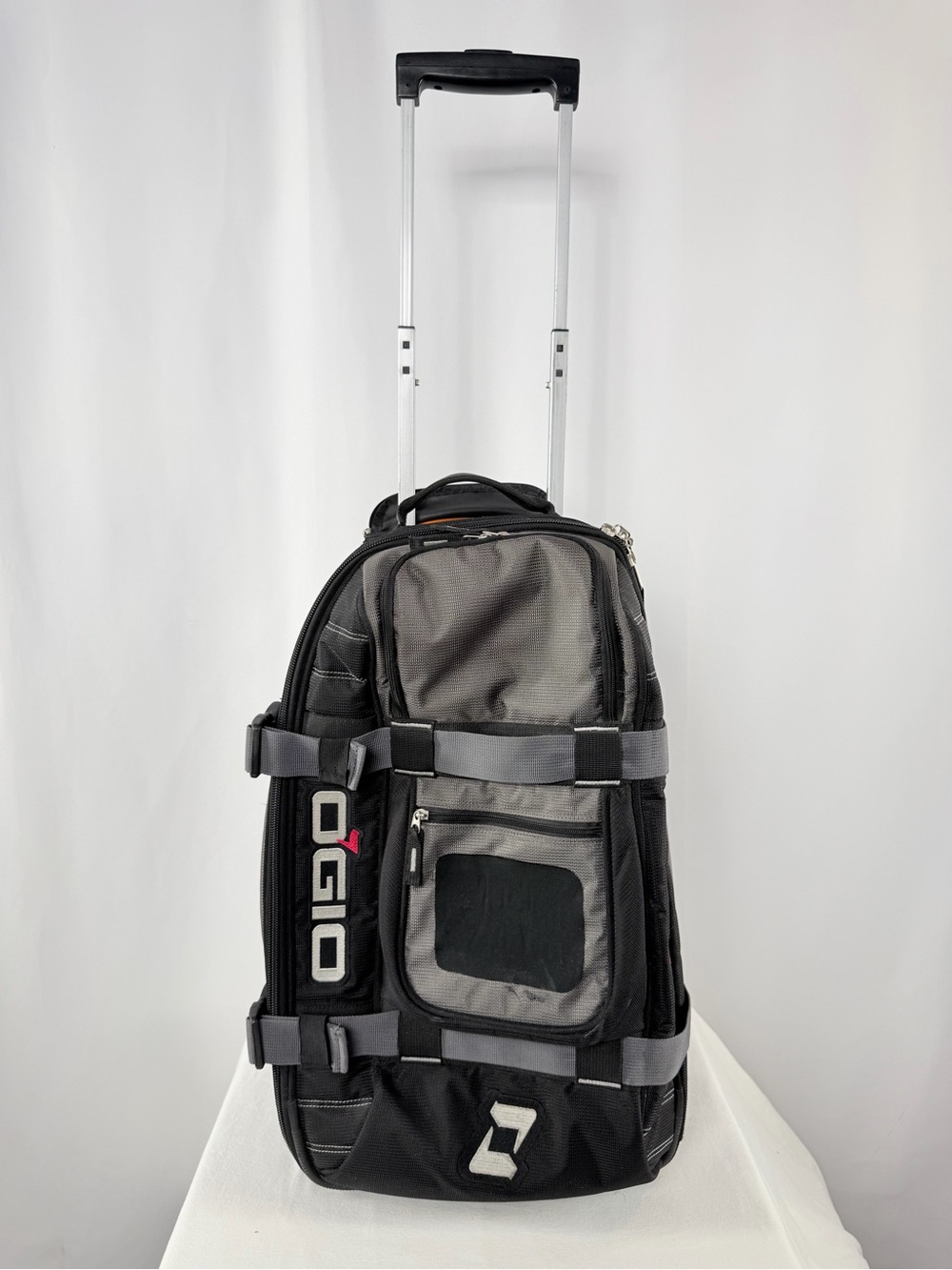 OGIO Layover Travel Motorcycle Gear Rolling Bag in Black Gray